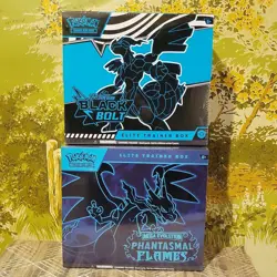 🔥Pokemon Black Bolt & Phantasmal🔥 Flames Elite Trainer Box Reshiram Charizard - Image 1