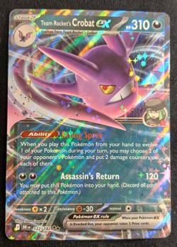 Team Rockets Crobat EX Double Rare 122/182 Pokemon Destined Rivals - Image 1