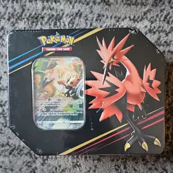 Pokemon TCG Crown Zenith Metal Tin Galarian Moltres Zapdos Promo Cards Sealed - Image 3