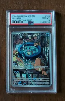 2024 POKEMON SCR EN-STELLAR CROWN ILLUSTRATION RARE #148 SQUIRTLE PSA 10 - Image 1