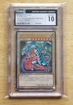Yugioh - Blue eyes White Dragon (SDBE-EN001) Ultra Rare 1st Ed. - CGC Grade 10 - Image 1