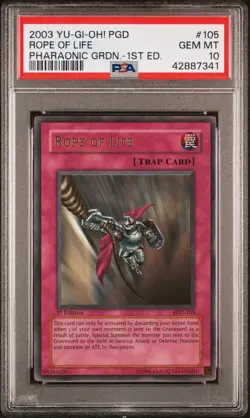 Yu-Gi-Oh! Rope Of Life Pharaonic Guardian PGD-105 Ultra Rare 1st Edition PSA 10 - Image 1