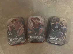 One Piece Card TCG Vol 2 Mini Tin Set of 3 (TS-O2, OP-13) Brand New & Sealed - Image 1