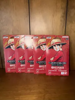 One Piece TCG English OP-13 Carrying On His Will Sleeved Pack Lot of 5 - Image 1