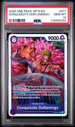 2025 ONE PIECE OP10-ROYAL BLOOD #071 DONQUIXOTE DOFLAMINGO PSA 10 - Image 1
