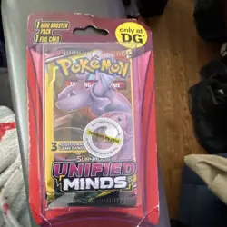 Pokemon Sun & Moon Unified Minds Mini Booster Pack 3 Cards 1 Foil Mewtwo - Image 1