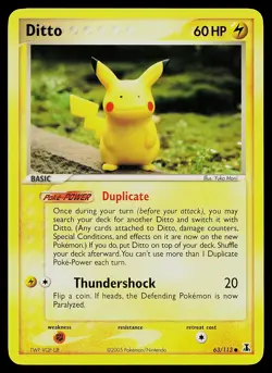 Pokemon Card - Ditto Pikachu Delta Species 63/113 Common - Image 1