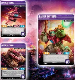 Transformers Trading Card Game TCG Raider Skytread W4 UT T48 & 49 Plane & Tank - Image 1