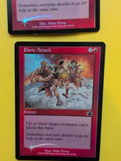 Panic Attack x2 Sorcery MTG CARD OLD BORDER FOIL 2 CARD. PROPHECY JUNE 2000. - Image 2