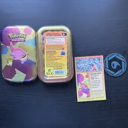 Pokemon 151 Mini Tin Slowpoke with coin and info card no packs - Image 2