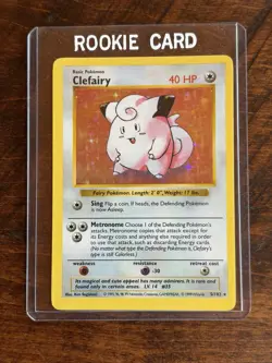 Pokemon Clefairy Base Set Holo Rare Basic 40 HP Card 5/102 English 1999 - Image 1