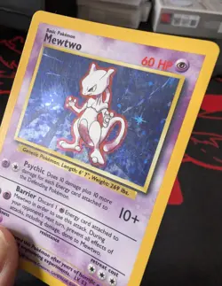 Pokemon Base Set Mewtwo Holo Rare Card 10/102 Unlimited HP - Image 2