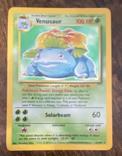 Pokemon Venusaur Base Set Holo Rare 15/102 - LP - English Wizards Card - Image 1