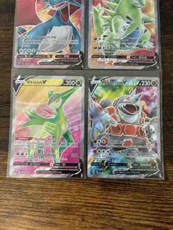 Pokemon TCG 4 Card Lot Full Art V Ultra Rares, Salamence, Tyranitar, Rhylerior V - Image 4