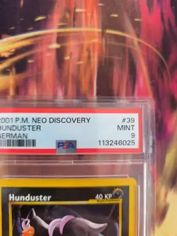 Pokemon Card Hunduster Houndour Neo Discovery Entdeckung 2001 Deutsch PSA 9 - Image 4