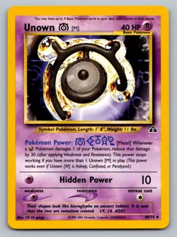 Pokemon TCG Neo Discovery Unown [M] 49/75 - Image 1