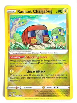 Radiant Charjabug 051/159 Ultra Rare Crown Zenith Pokemon - Pack Fresh Near Mint - Image 1