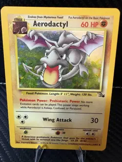 Pokemon Aerodactyl Holo Rare 1/62 Fossil Set WOTC 1999 LP - Image 1