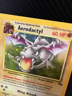 Pokemon Aerodactyl Holo Rare 1/62 Fossil Set WOTC 1999 LP - Image 4