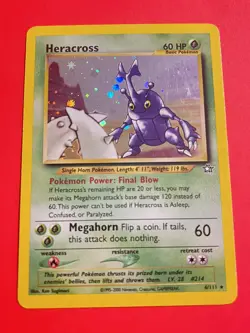 Pokemon TCG Heracross Neo Genesis 6/111 UnlimitedHolo - Image 1