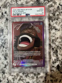 One Piece Gol.D.Roger Alt Art OP13-003 L Carrying On His Will English PSA 10 - Image 1