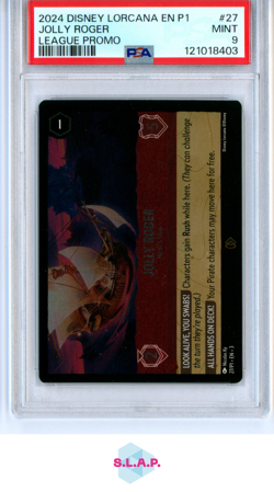 JOLLY ROGER LEAGUE PROMO DISNEY LORCANA EN P1-PROMO 2024 27 PSA 9 - Image 1