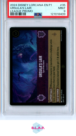 URSULA'S LAIR LEAGUE PROMO DISNEY LORCANA EN P1-PROMO 2024 35 PSA 9 - Image 1