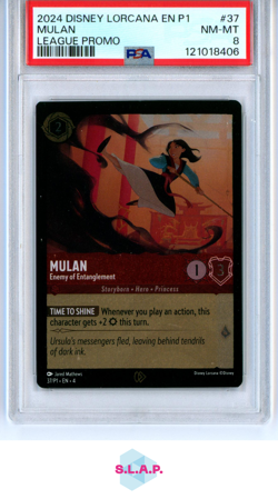 MULAN LEAGUE PROMO DISNEY LORCANA EN P1-PROMO 2024 37 PSA 8 - Image 1