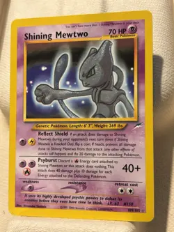 Shining Mewtwo Holo MP Secret Rare Card 109/105 Neo Destiny - Image 1
