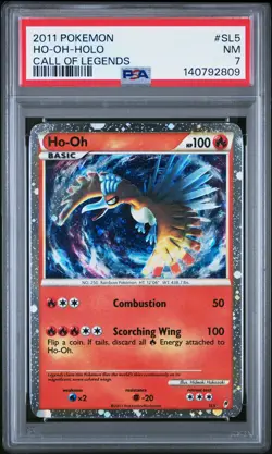 2011 POKEMON CALL OF LEGENDS #SL5 HO-OH-HOLO PSA 7 - Image 1