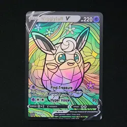 Pokemon Wigglytuff Stain Glass Custom Made Fan Art Holo - Image 1