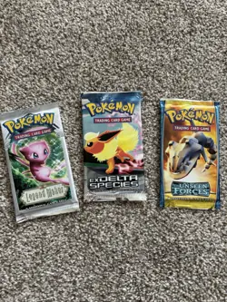 Vintage 2005-2006 SEALED EX Series Pokemon TCG Booster Packs (3) - Image 1