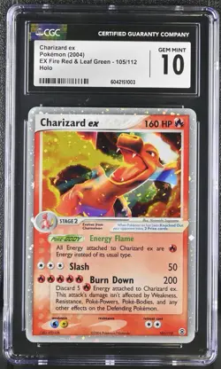 Pokemon 2004 Charizard ex 105/112 EX Fire Red & Leaf Green Rare Holo CGC 10 - Image 1