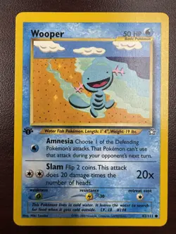 Wooper 1st Edition 82/111 Neo Genesis Common LP 2000 WOTC Vintage Pokemon TCG - Image 1