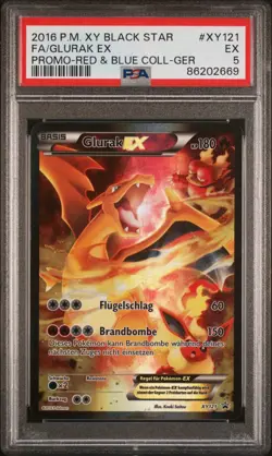 Glurak EX XY121 Holo Full Art Pokemon TCG Black Star Promos 2016 Deutsch PSA 5 - Image 1