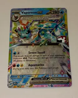 Pokemon TCG Vaporeon EX 023/131 "league Play" Stamped Variation Prize Pack! - Image 1