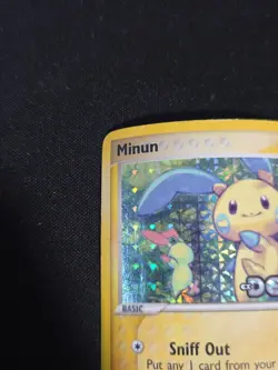 Minun 41/107 EX Deoxys Stamped Pokemon Card Reverse Holo Foil Rare HP/DMG - Image 2