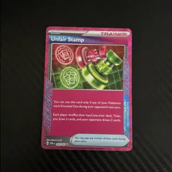 Unfair Stamp 165/167 ACE SPEC Rare 2024 Twilight Masquerade Pokemon Card NM - Image 1