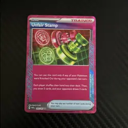 Unfair Stamp 165/167 ACE SPEC Rare 2024 Twilight Masquerade Pokemon Card NM - Image 2