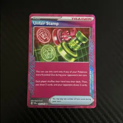 Unfair Stamp 165/167 ACE SPEC Rare 2024 Twilight Masquerade Pokemon Card NM - Image 3