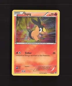 Tepig BW02 Black & White Black Star Promo Holo Pokemon Card DMG - Image 1