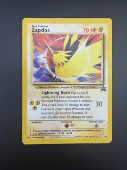 Zapdos 23 Black Star Promo WOTC 2000 Pokemon Movie Promo Card - MP - Image 1