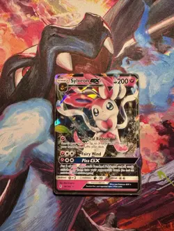 Pokemon Sylveon GX TCG Guardians Rising Holo Ultra Rare Card 92/145 - LP - Image 1