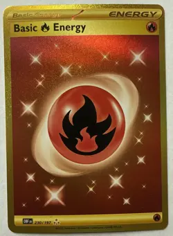 Fire Energy 230/197 SV03: Obsidian Flames Gold Hyper Rare Pokemon Card NM/M - Image 1