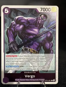 Vergo OP14-061 R The Azure Sea's Seven Rare Foil Card One Piece TCG NM/M - Image 1