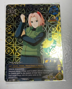 Naruto TCG CCG Sakura Haruno Card Super Rare Foil English Near Mint Very Rare - Image 1