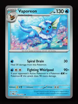 Vaporeon (Poke Ball Pattern) 022/131 Rare SV: Prismatic Evolutions Pokemon Card - Image 1