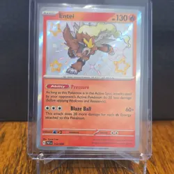 Pokemon Entei SV: Paldean Fates 112/091 Rare Holo Basic 130 HP 60+ Card - Image 1