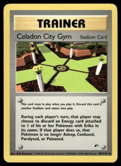 Pokemon Cards Celadon City Gym 107/132 UNLIMITED Gym Heroes WOTC Uncommon NM - Image 1