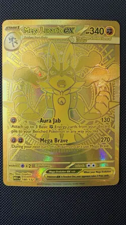 Pokemon TCG Mega Lucario EX Mega Evolution Holo Rare Card 188/132 ME01 - Image 1